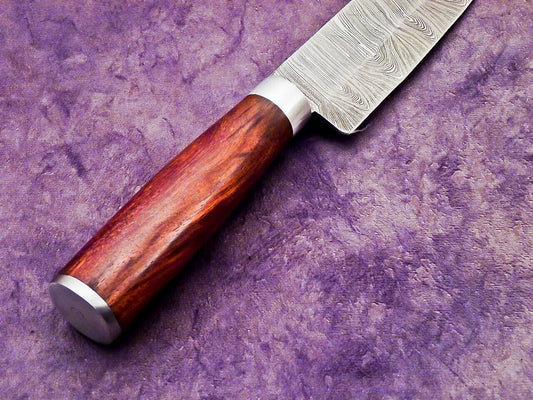 13.0" Professional Handmade Damascus Steel Chef Knife with Natural Wood Handle & Steel Bolster