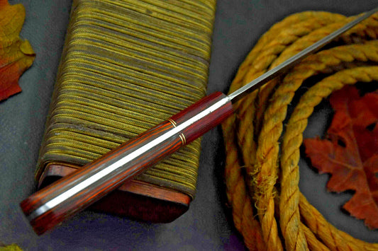 Custom Handmade 11.2" Damascus Steel Chef Knife with Wooden Handle