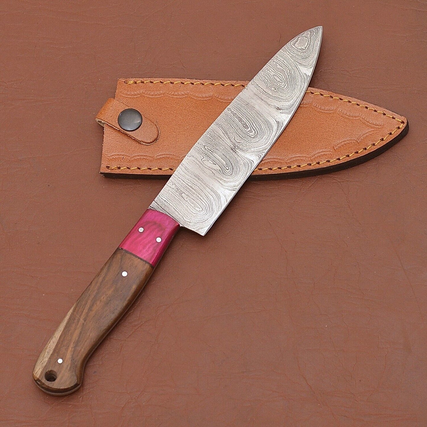 Full Tang Chef Fillet Knife with Pakka Wood Handle