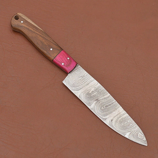 Full Tang Chef Fillet Knife with Pakka Wood Handle