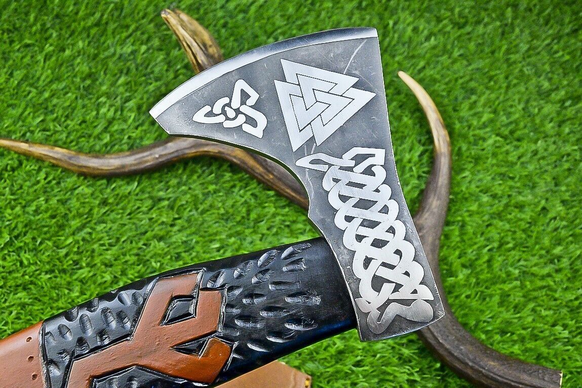 Handmade Viking Axe – Premium Carbon Steel Tomahawk with Leather Sheath