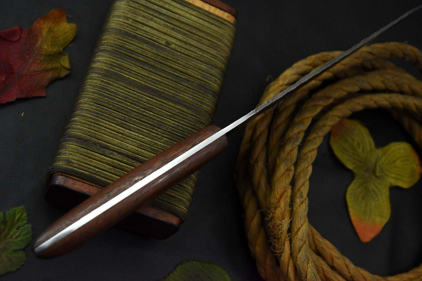 Custom 12.6" OAL Handmade Damascus Steel Chef Knife with Walnut Handle