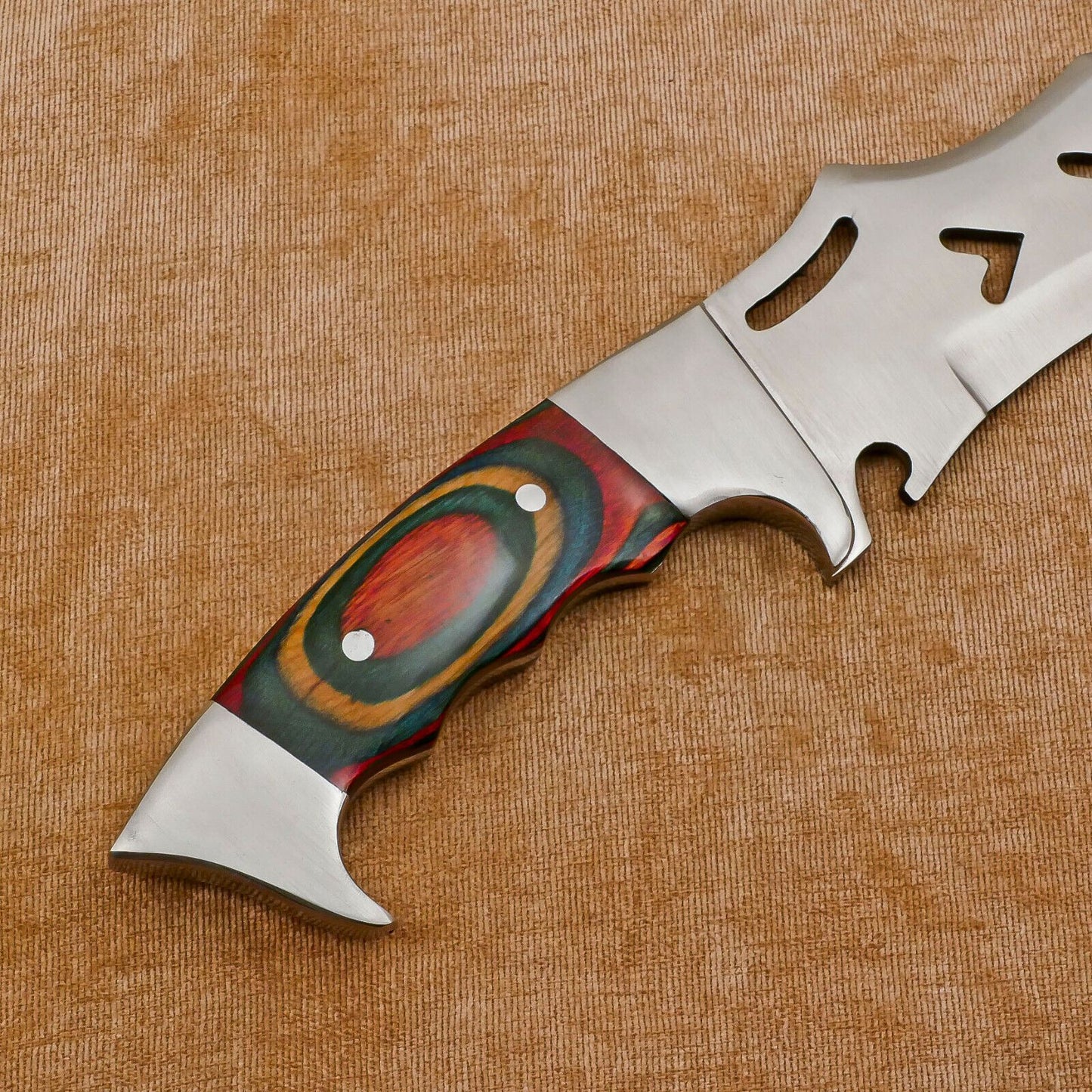 Hand Made D2 Steel Full Tang 11-Inch Bowie Hunting Knife – Steel Guard