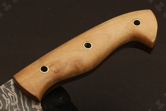 15 Inch Hand Forged Damascus Steel Hunting Knife with Hardwood Handle by Heritage Forge