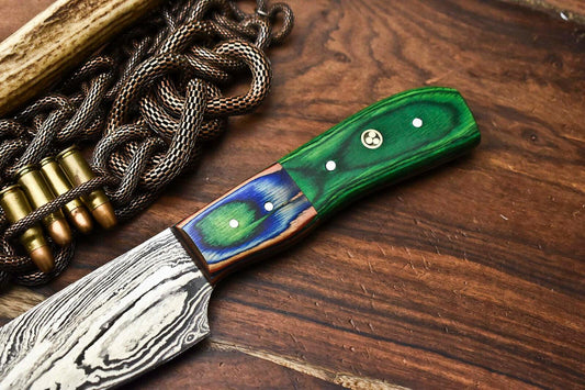 Hand Made Damascus Steel Chef Knife | Full Tang with Hard Wood Handle