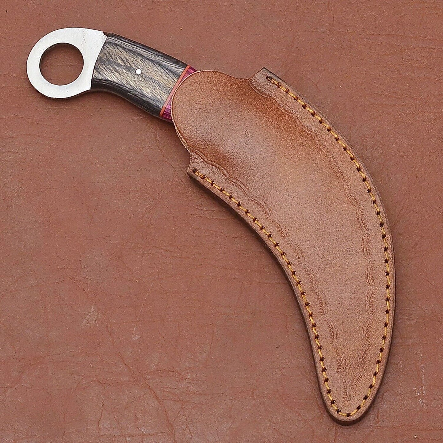 9” Custom Handmade Damascus Karambit Knife Best Karambit With Wood Handle