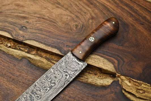 11.0" Handmade Damascus Steel Blade Kitchen Chef Full Tang Knife