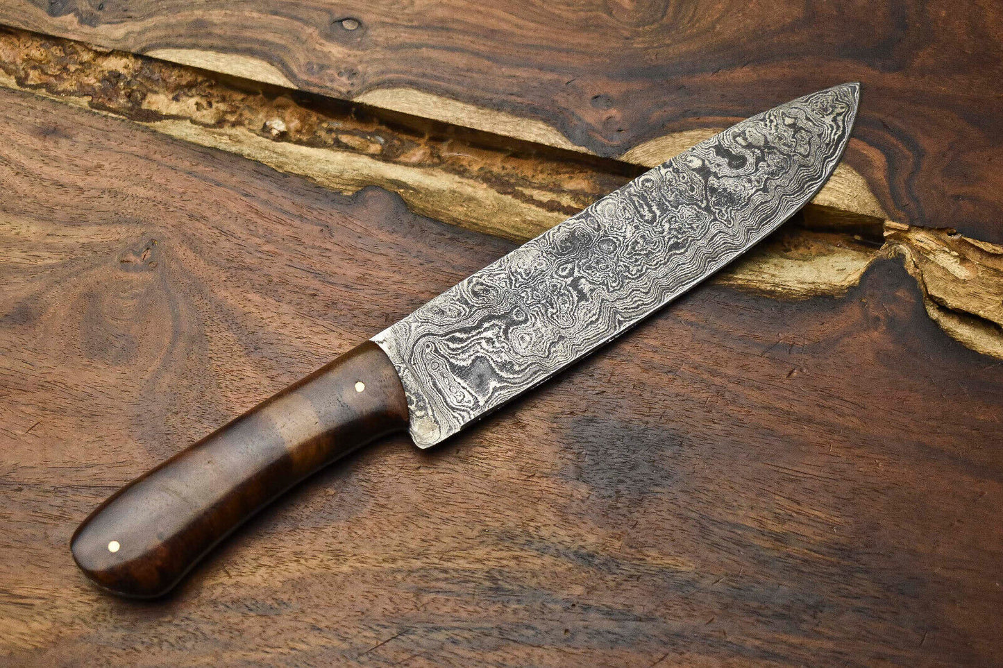 11.0" Handmade Damascus Steel Blade Kitchen Chef Full Tang Knife