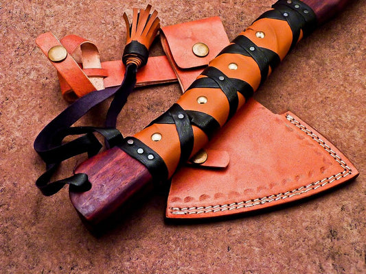 Hand Forged Bearded Viking Axe Tomahawk 17 Inch Carbon Steel with Engraved Head