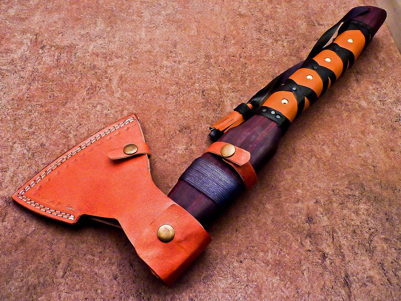 Hand Forged Bearded Viking Axe Tomahawk 17 Inch Carbon Steel with Engraved Head