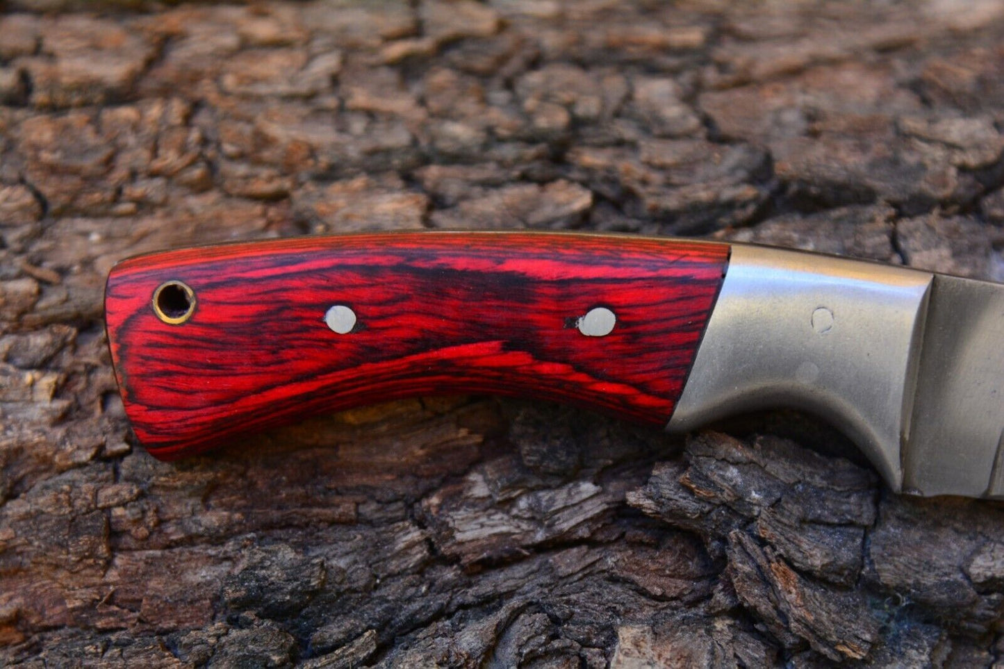 9" Handmade Skinner Knife – Stainless Steel Blade, Wooden Handle, Leather Sheath