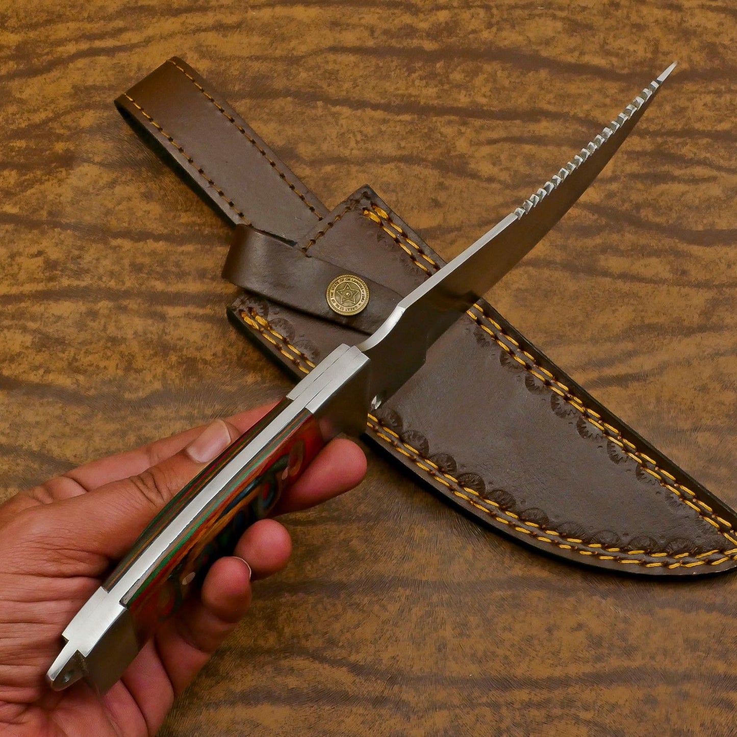 Handmade D2 Steel Full Tang Hunting & Outdoor Bowie Knife – 12 Inch