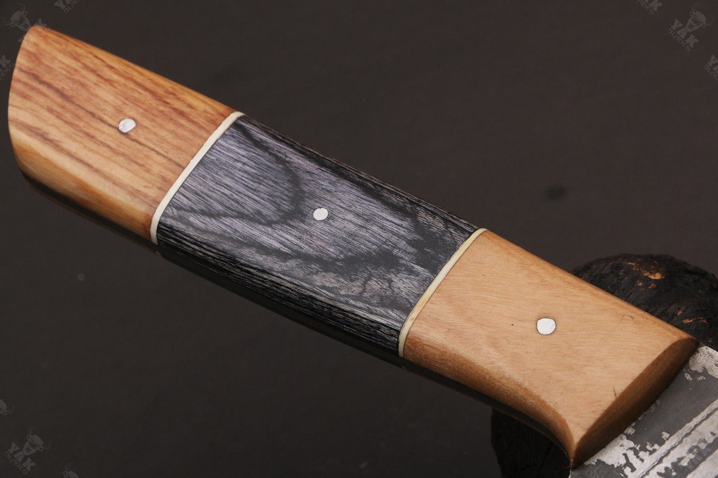13” Fire Storm Handmade Damascus Steel Chef Knife – Resin Handle, Full Tang