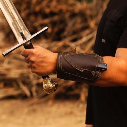 6" Damascus Bowie Knife – Claw Guard Wrist Cuff & Mosaic Pin