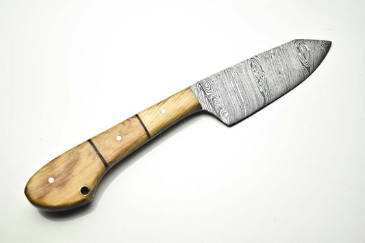 Custom Handmade Damascus Steel Blade Chef Knife Full Tang Sport Knife with Pakka Wood Handle