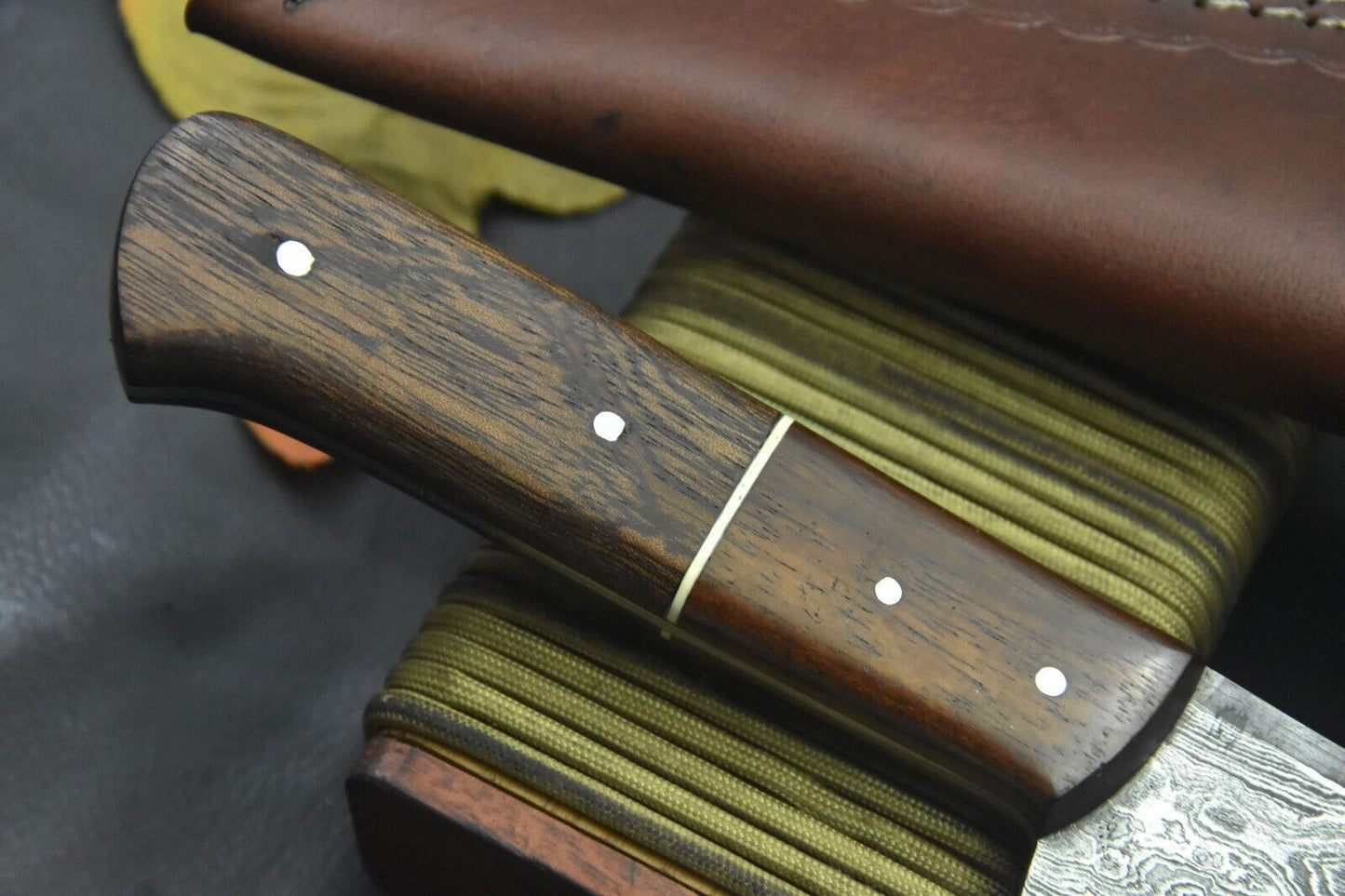 Custom San Mai Damascus Steel Chef Knife Handmade with Walnut Handle