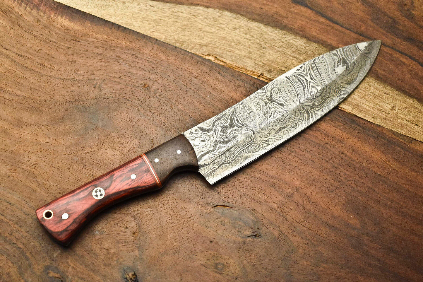 Custom Handmade Damascus Steel Chef Knife – Full Tang Blade, Sport Utility Kitchen Knife