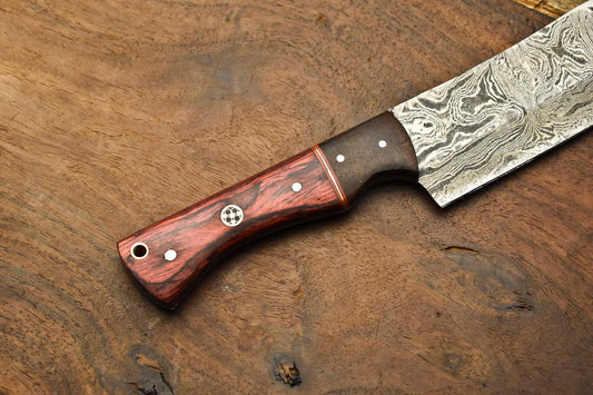 Custom Handmade Damascus Steel Chef Knife – Full Tang Blade, Sport Utility Kitchen Knife
