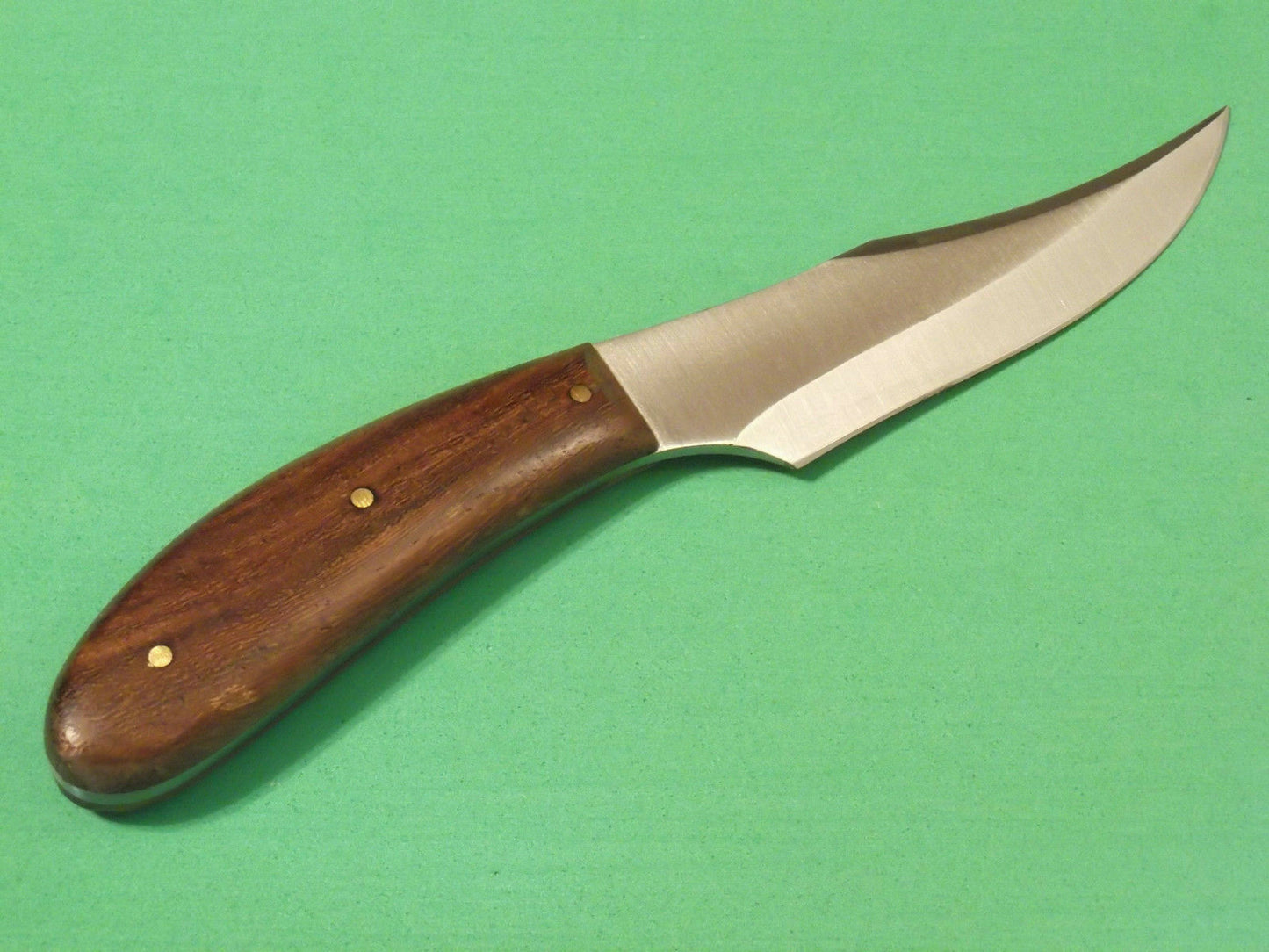 7" Patch Skinner – 440 Stainless Steel Fixed Blade, Burlwood Handle, Leather Sheath