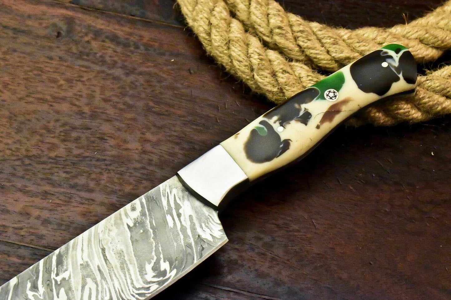 Handmade Damascus Steel Chef Kitchen Full Tang Knife – Corian Handle