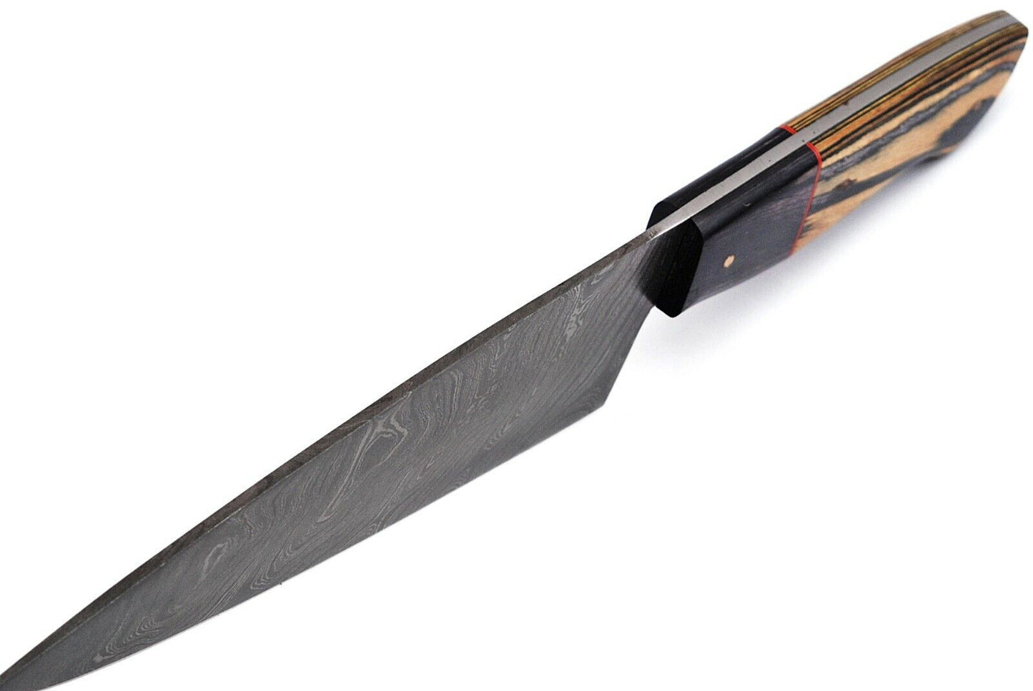 10.75" Handmade Damascus Steel Chef Kitchen Knife with Color Wood Handle