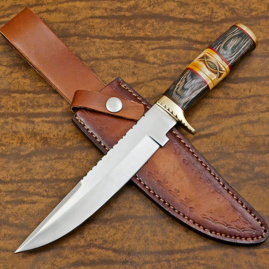 Custom Handmade 12 Inch D2 Steel Blade Hunting Bowie Sport Knife