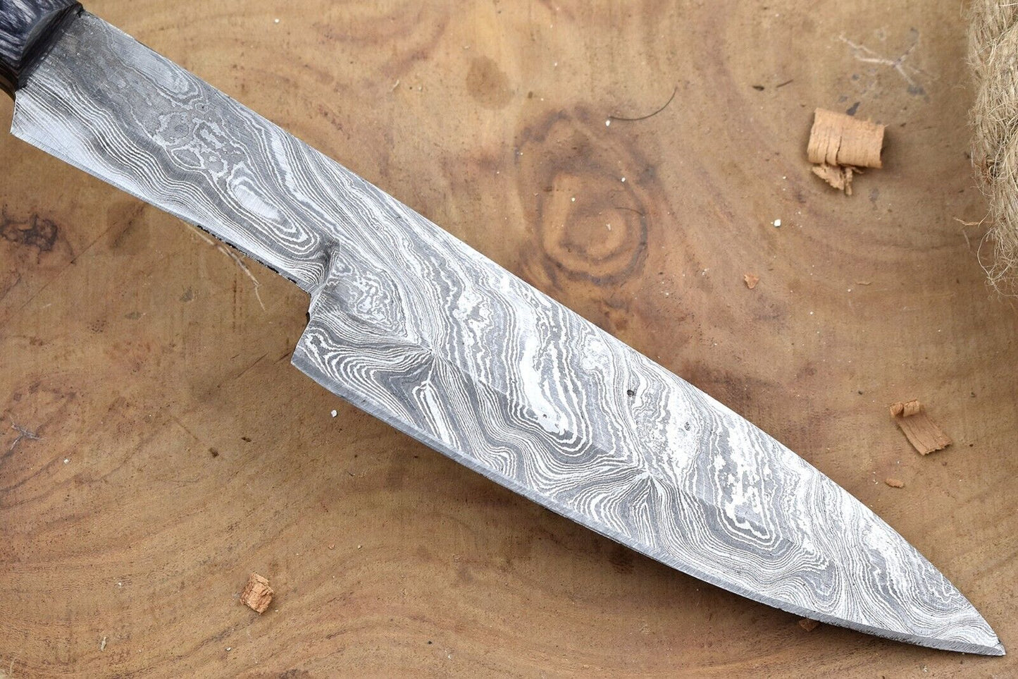 Hand Forged Damascus Steel Chef Knife | Custom Black Dollar Sheet Handle