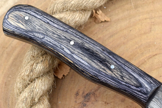 Hand Forged Damascus Steel Chef Knife | Custom Black Dollar Sheet Handle