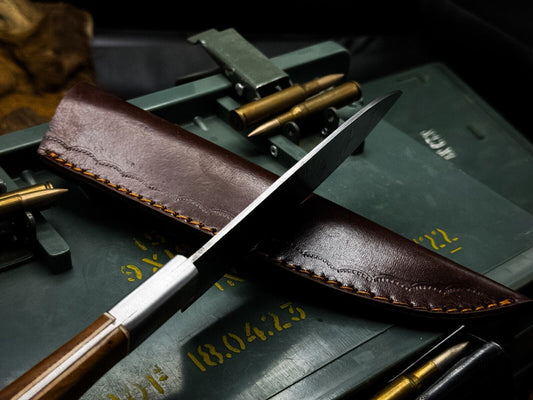 Custom Handmade Twist Damascus Steel Chef Knife Set | Paka Wood Handle