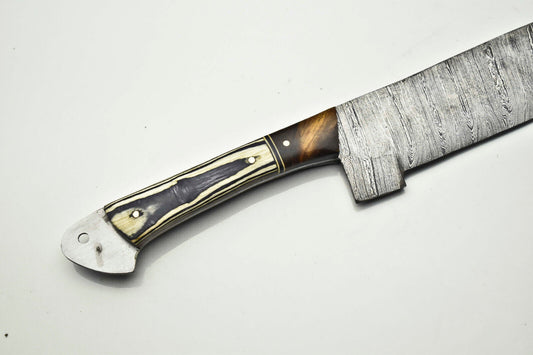 12" Handmade Forged Damascus Steel Kitchen Chef Knife – Full Tang Sharp Blade