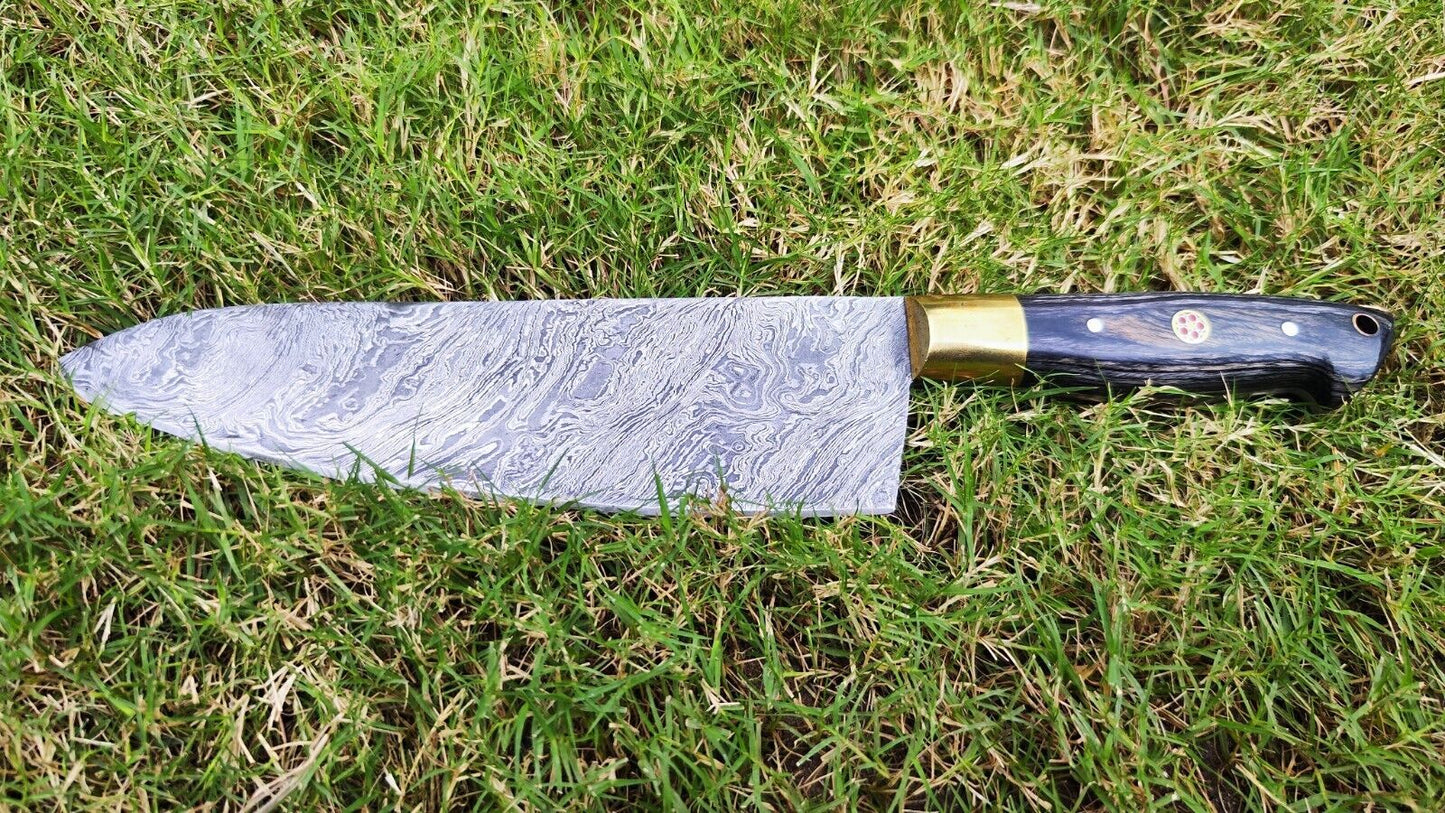 Custom Handmade Damascus Steel Kitchen Knife | Full Tang Chef & Fillet Knife Gift 2024