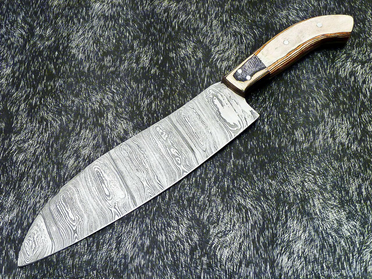 10" Handmade Damascus Steel Chef Knife – 5" Blade with Durable Hardwood Handle