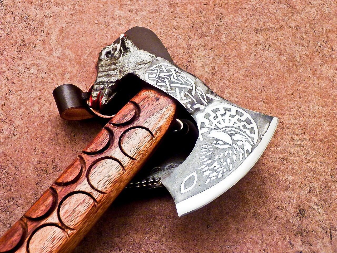 Handcrafted Carbon Steel Viking Axe – 20-Inch Bearded Camping Tomahawk