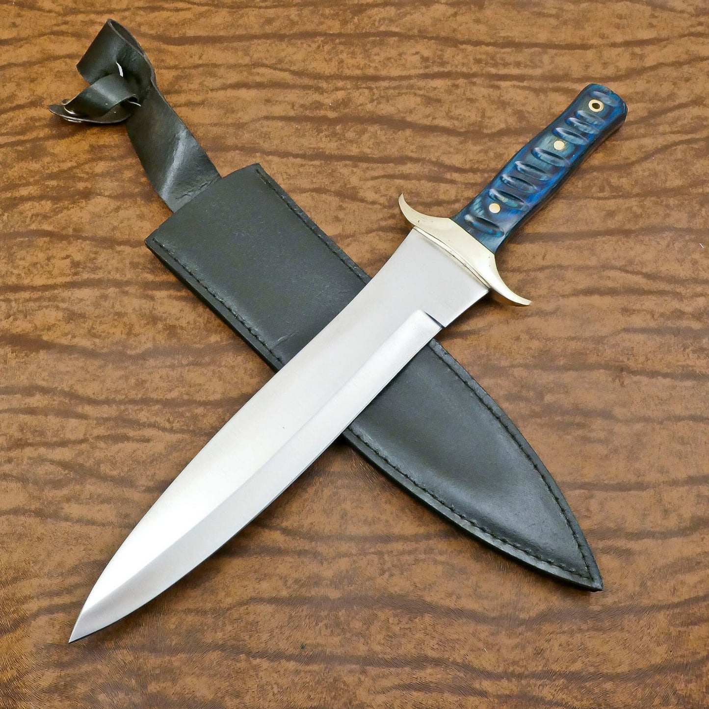 D2 Bowie Knife | 12-Inch Full Tang with Pakka Wood Handle