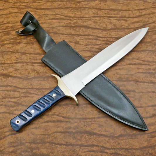 D2 Bowie Knife | 12-Inch Full Tang with Pakka Wood Handle