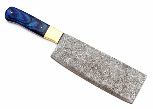 Custom Handmade Damascus Steel Chef Cleaver – 12" Meat Cleaver with 7" Blade & 5" Handle