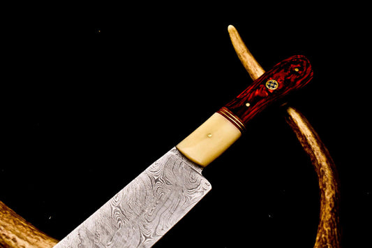 12.0" Handmade Damascus Steel Kitchen Chef Knife | Full Tang Professional Cooking Knife