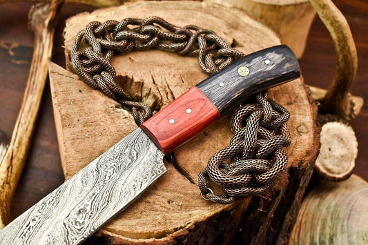 Hand Made Damascus Steel Chef Knife | 384-Layer Full Tang with Hard Wood Handle | 12" Overall