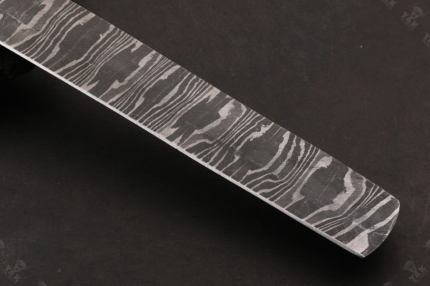 16" Custom Handmade Fire Damascus Steel Brisket Knife – Chef & Kitchen Knife with Camel Bone and Wood Handle