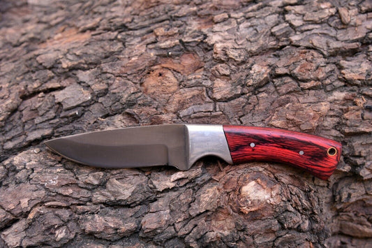 Handmade Skinner Knife – Stainless Steel Survival & Camping Blade with Wooden Handle and Cover