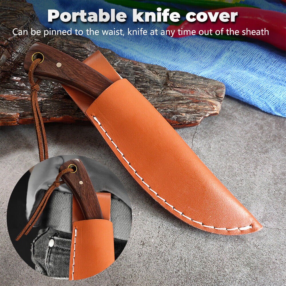 Forged Mongolian Style Damascus Steel Cleaver Knife – 5Cr15 Full Tang Chef Knife with Color Wood Handle