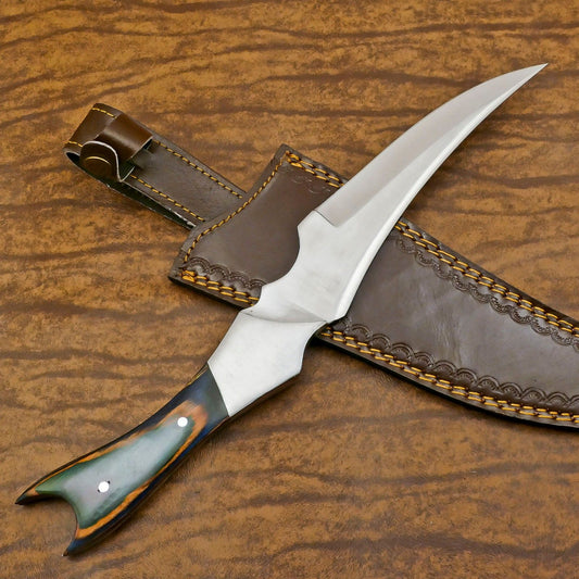 Supreme 10-Inch D2 Steel Full Tang Bowie Hunting Knife with Pakka Wood Handle