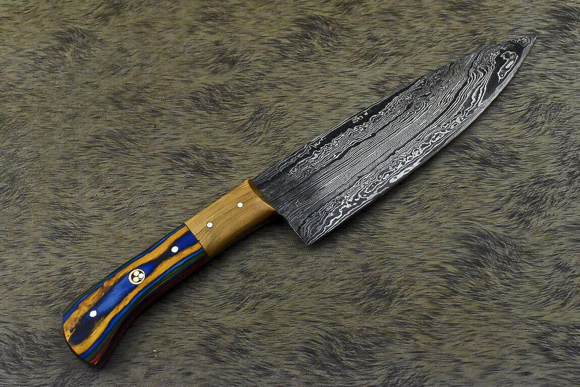Unique Handmade Damascus Steel Hardwood Hunting Chef Knife | 13" Custom Full Tang