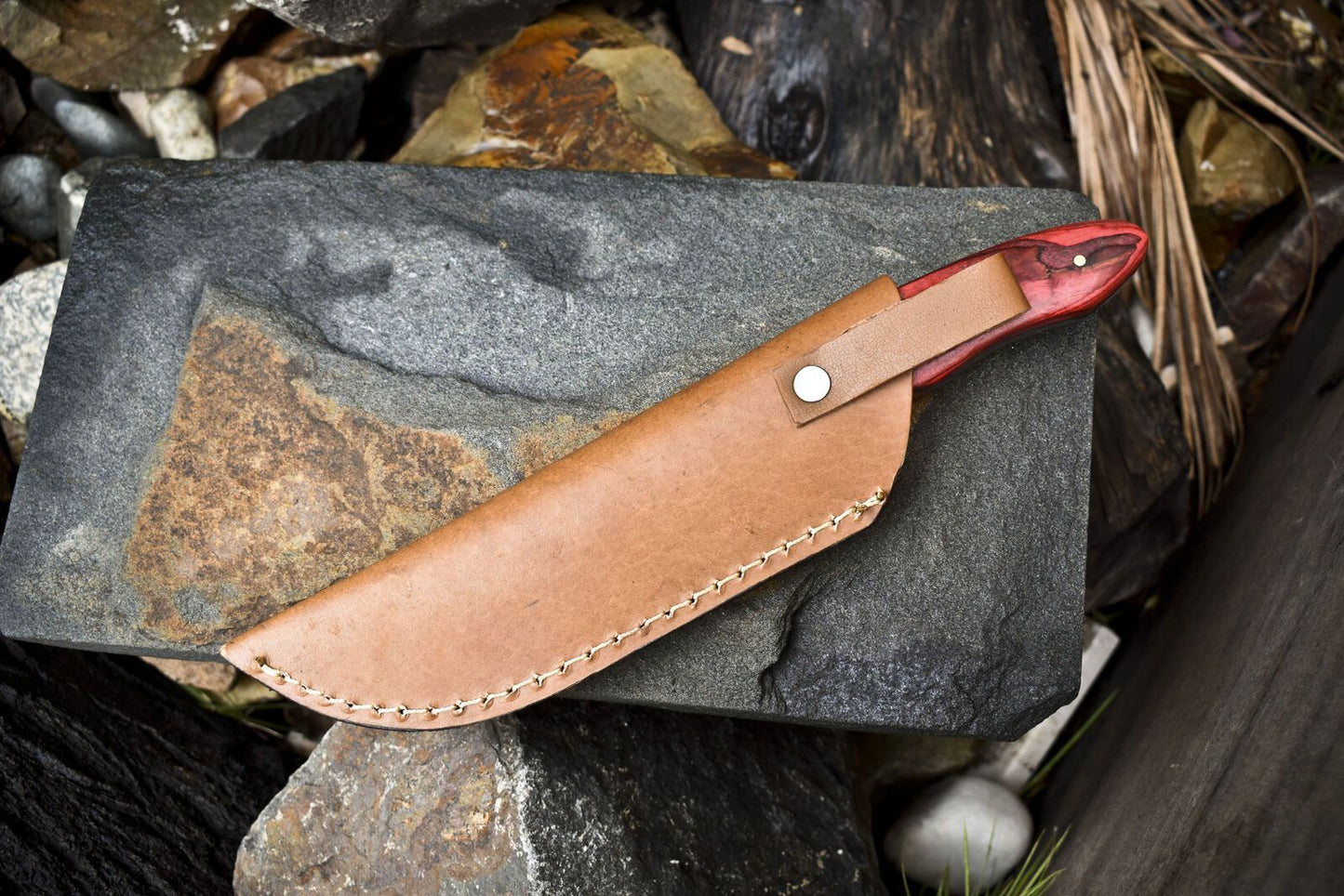 Twist Damascus Skinner Knife Hard Wood Micarta Bolster Hunting Tool