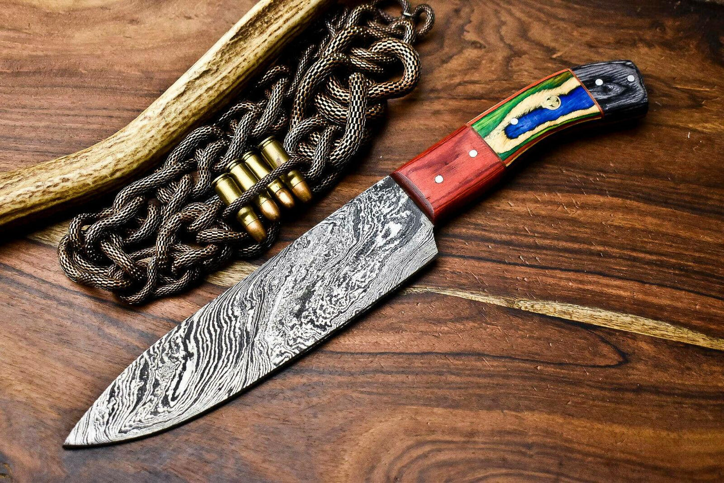 Handmade Damascus Steel Chef Knife | Full Tang Kitchen Knive