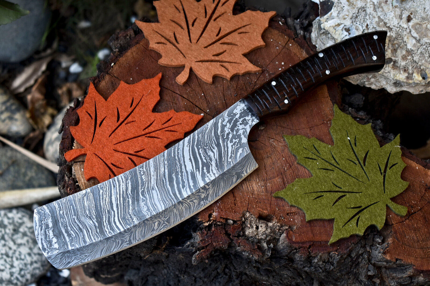 12.0" Handmade Damascus Blade Kitchen Full Tang Chef Chopper Knife