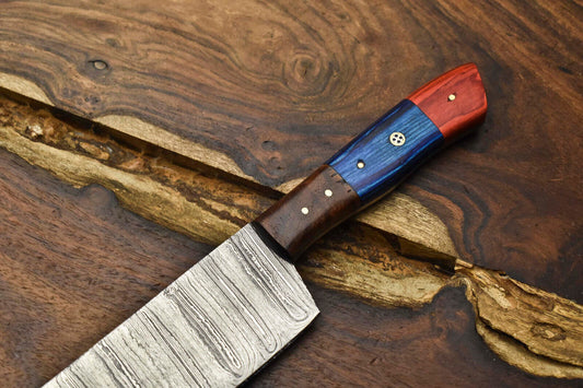 12" Handmade Damascus Steel Kitchen Chef Knife | Full Tang Blade
