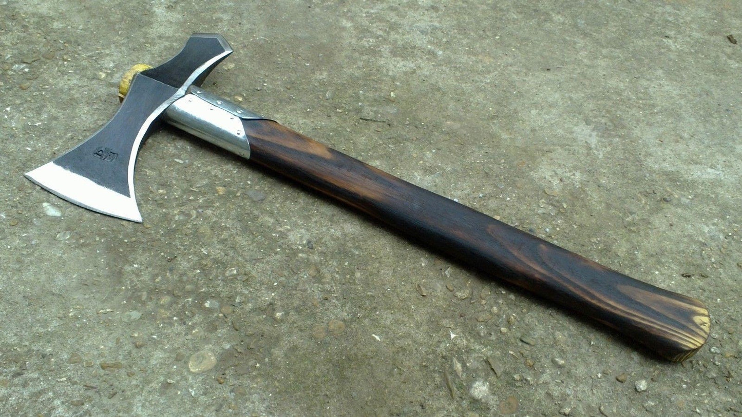 Double Edge Viking Tomahawk Axe | 1065 Carbon Steel Camping & Hunting Tool