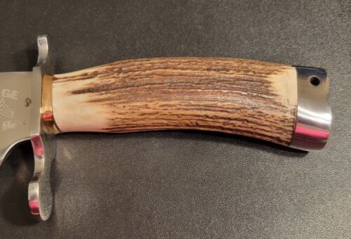 17" Handmade D2 Steel Hunting Bowie Knife with 11" Blade & Stag Horn Handle