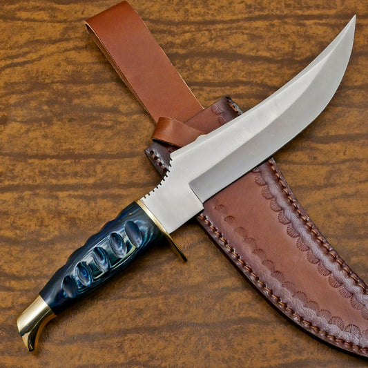 Custom Handmade D2 Steel Bowie Knife – 12-Inch Hunting & Outdoor Survival Blade